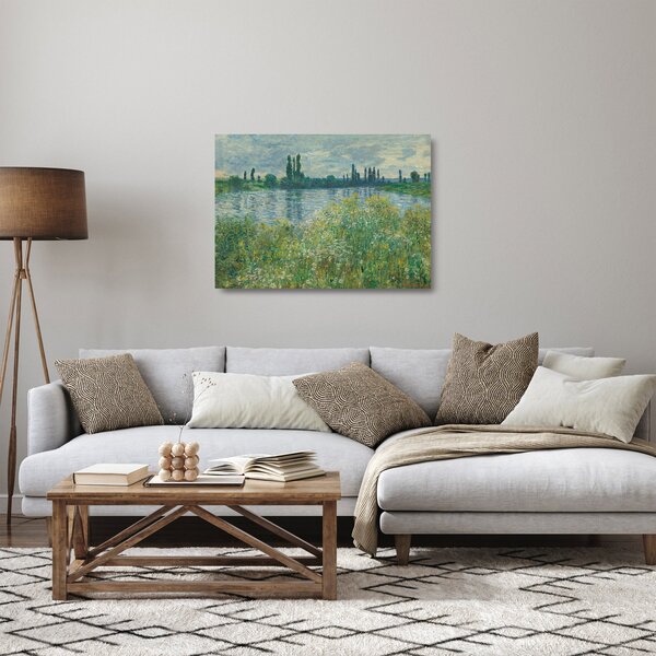 Skleněný obraz - Claude Monet, Banks of the Seine, reprodukce (70x50 cm)