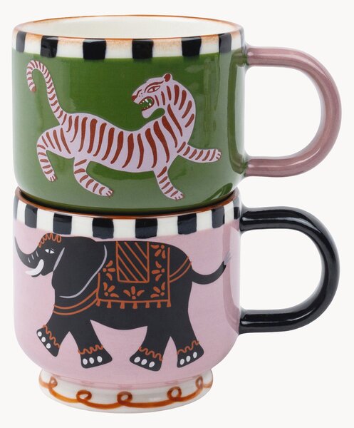 Sada keramických šálků na espresso A Dopo Tiger & Elephant, 2 díly