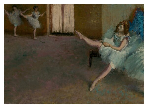 Skleněný obraz - Edgar Degas, Before the Ballet, reprodukce (70x50 cm)