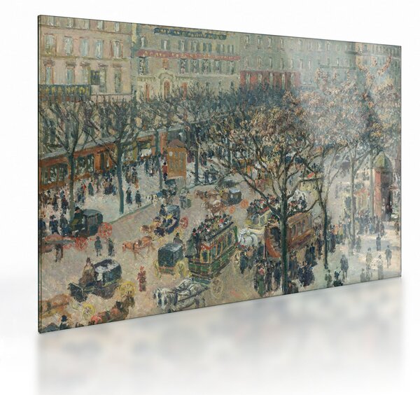 Skleněný obraz - Camille Pissarro, Boulevard des Italiens, Morning, Sunlight, reprodukce (70x50 cm)