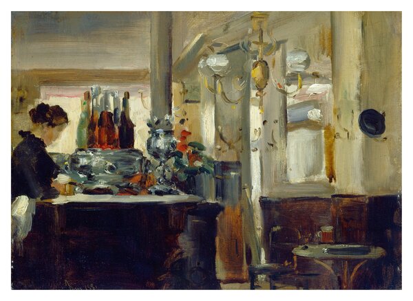 Skleněný obraz - Style of Edouard Manet, Bon Bock Cafe, reprodukce (70x50 cm)