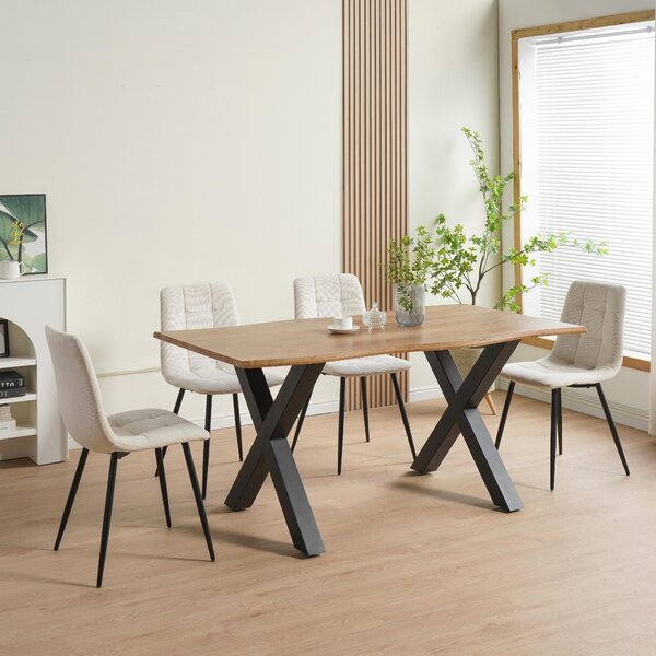 Jídelní židle Albatros sada 4 ks BORA Beige - Pohodlná čalouněná židle pro moderní a stylový design u jídelního stolu - Kuchyňská židle nebo židle do jídelny s vysokou nosností až 110 kg