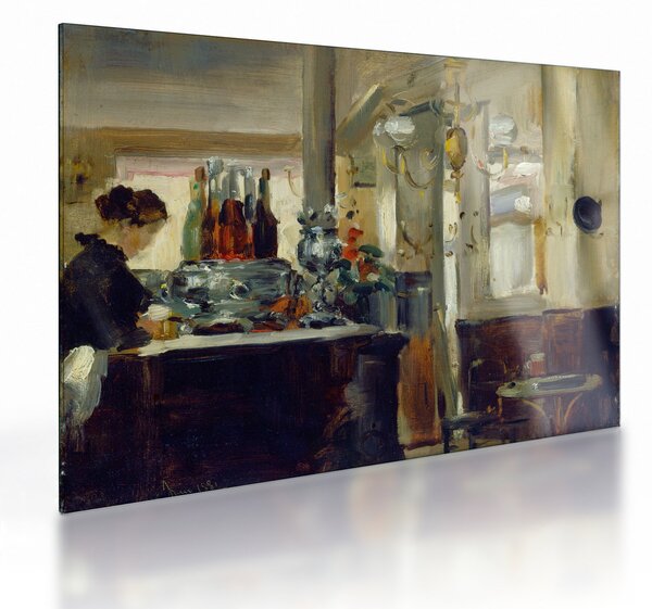 Skleněný obraz - Style of Edouard Manet, Bon Bock Cafe, reprodukce (70x50 cm)