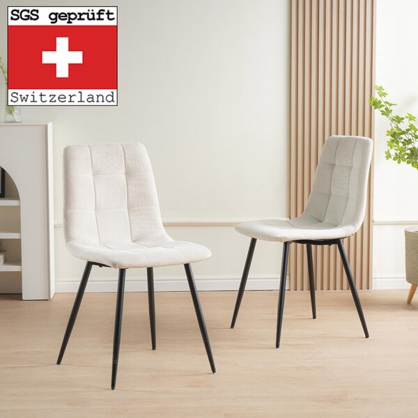 Jídelní židle Albatros sada 4 ks BORA Beige - Pohodlná čalouněná židle pro moderní a stylový design u jídelního stolu - Kuchyňská židle nebo židle do jídelny s vysokou nosností až 110 kg