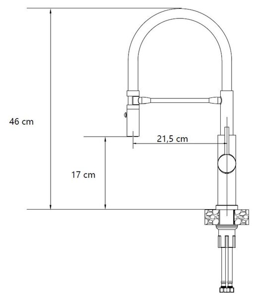 Quadron Andy kuchyňská baterie stojící černá 3623523_BLM