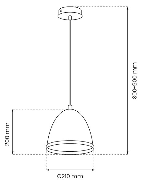 Závěsné svítidlo Studio, 1x dřevěné/bílé kovové stínítko, (fi 21cm), w/br