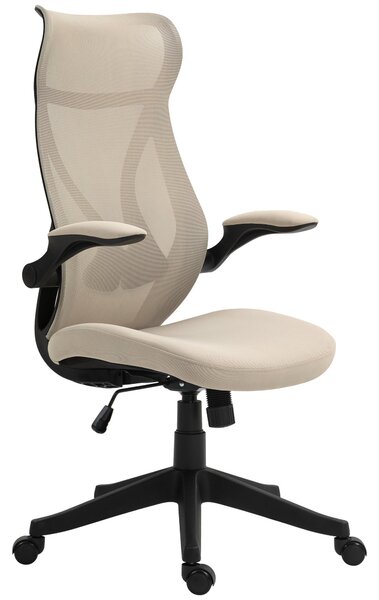 Ergonomická kancelářská židle HOMCOM s výsuvnými područkami, otočná židle s opěrkou hlavy, nastavitelná výška a funkce houpání, síťovina, pro studium