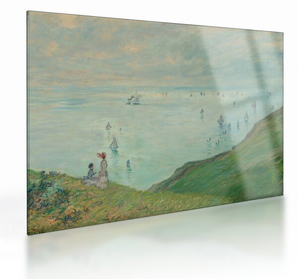 Skleněný obraz - Henri Fantin-Latour, Cliffs at Pourville, reprodukce (70x50 cm)