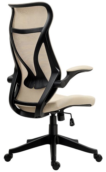 Ergonomická kancelářská židle HOMCOM s výsuvnými područkami, otočná židle s opěrkou hlavy, nastavitelná výška a funkce houpání, síťovina, pro studium