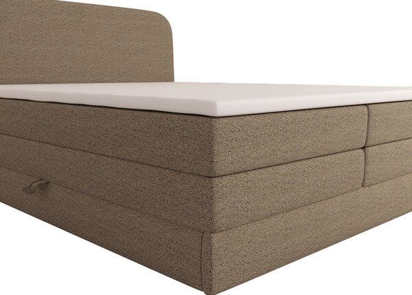 Boxspringová postel 140x200 VADLORA - světle hnědá + topper ZDARMA