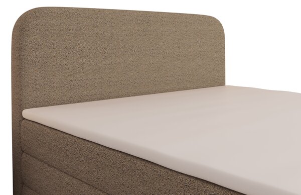 Boxspringová postel 140x200 VADLORA - světle hnědá + topper ZDARMA