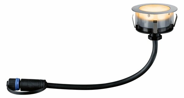 PAULMANN Plug & Shine LED zemní svítidlo Floor samostatné svítidlo neláká hmyz IP67 2200K 2W stříbrná