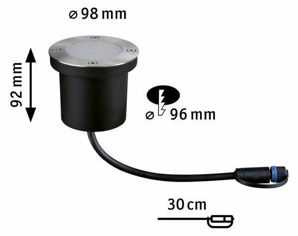 PAULMANN Plug & Shine LED zemní svítidlo Floor samostatné svítidlo neláká hmyz IP67 2200K 4,5W antracit