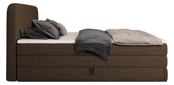Boxspringová postel 140x200 VADLORA - tmavě hnědá + topper ZDARMA