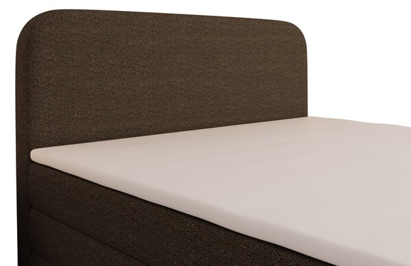 Boxspringová postel 140x200 VADLORA - tmavě hnědá + topper ZDARMA