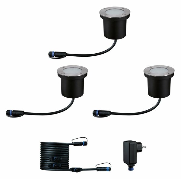 PAULMANN Plug & Shine LED zemní svítidlo Floor základní sada neláká hmyz IP67 2200K 3x4,5W antracit