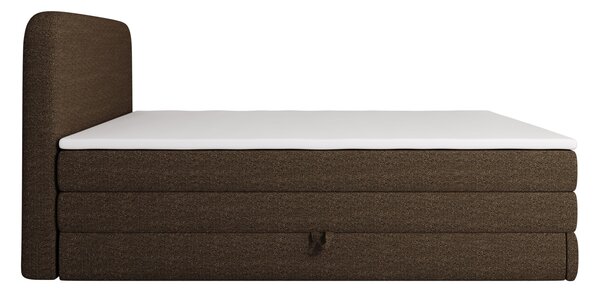Boxspringová postel 140x200 VADLORA - tmavě hnědá + topper ZDARMA