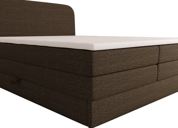 Boxspringová postel 140x200 VADLORA - tmavě hnědá + topper ZDARMA