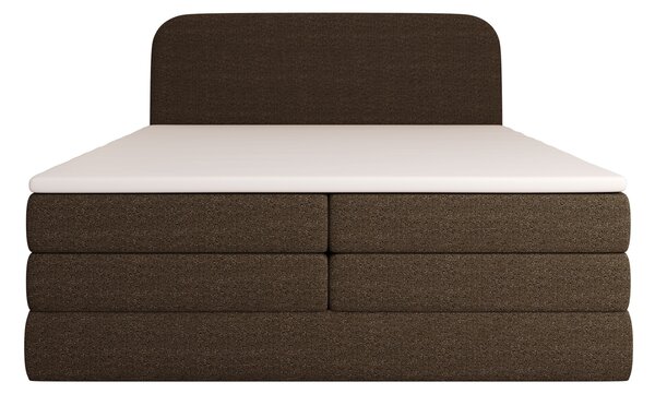 Boxspringová postel 140x200 VADLORA - tmavě hnědá + topper ZDARMA