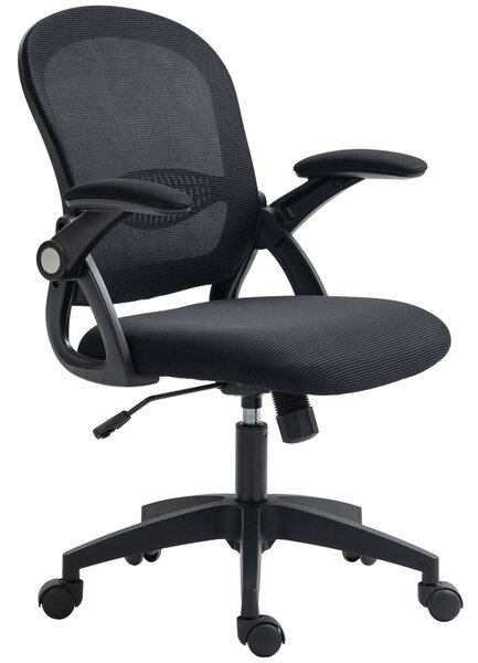Ergonomická kancelářská židle Vinsetto s prodyšným opěradlem a měkkým sedákem, nastavitelná výška, 65,5x61,5x88-97,5 cm, černá | Aosom