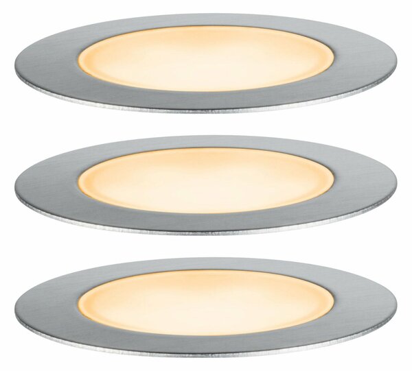 PAULMANN Plug & Shine LED zemní svítidlo Floor základní sada neláká hmyz IP67 2200K 3x2W 21VA stříbrná