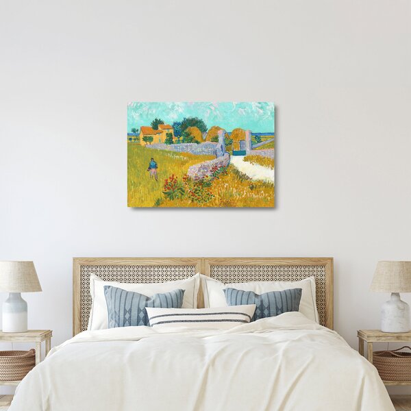 Skleněný obraz - Vincent van Gogh, Farmhouse in Provence, reprodukce (70x50 cm)