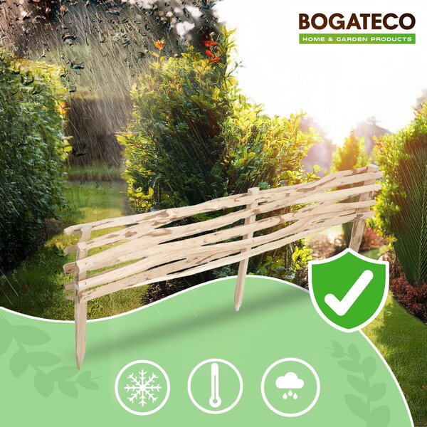 BOGATECO 3x zahradní plot z lískového dřeva 120cm x 20cm lemování záhonů lemování trávníku plot dřevěný plot lemování záhonů plot z plotovek lemování záhonů plot z plotovek ideální jako lemování záhonů nebo cestiček
