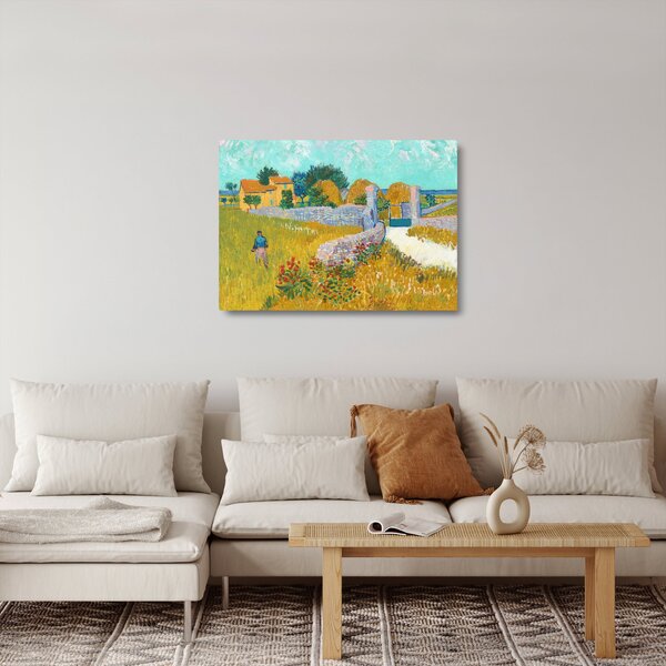 Skleněný obraz - Vincent van Gogh, Farmhouse in Provence, reprodukce (70x50 cm)