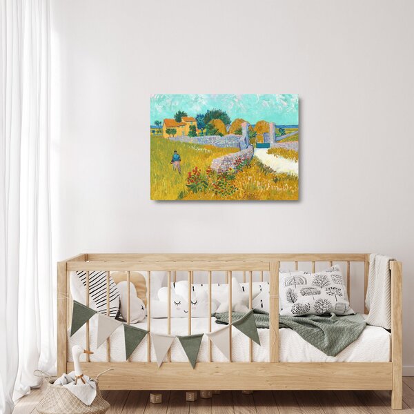 Skleněný obraz - Vincent van Gogh, Farmhouse in Provence, reprodukce (70x50 cm)