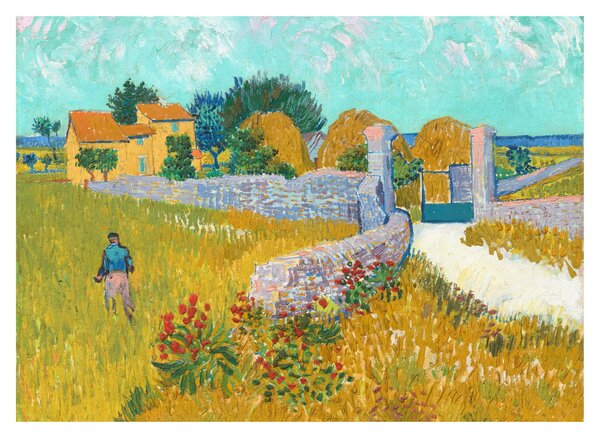 Skleněný obraz - Vincent van Gogh, Farmhouse in Provence, reprodukce (70x50 cm)