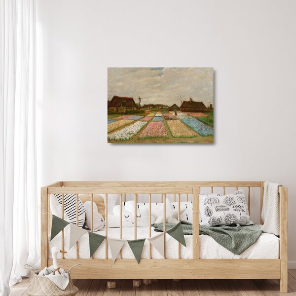 Skleněný obraz - Vincent van Gogh, Flower Beds in Holland, reprodukce (70x50 cm)