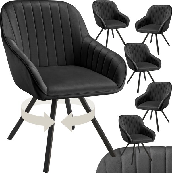 Tectake® Otočné křeslo Snug čalouněné, sametový vzhled 58 x 58 x 82 cm