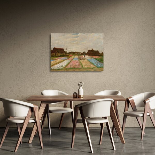 Skleněný obraz - Vincent van Gogh, Flower Beds in Holland, reprodukce (70x50 cm)