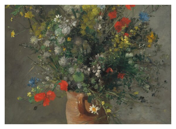 Skleněný obraz - Auguste Renoir, Flowers in a Vase, reprodukce (70x50 cm)