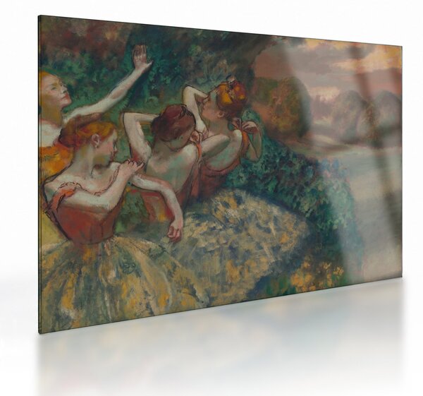 Skleněný obraz - Edgar Degas, Four Dancers, reprodukce (70x50 cm)