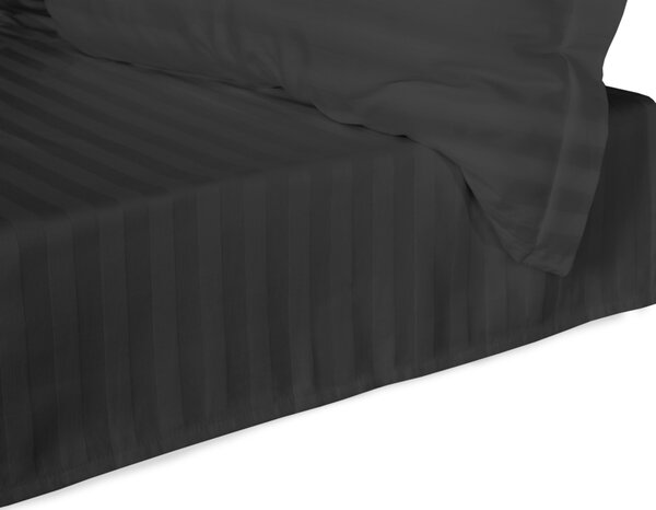BAMBUSOVÉ PROSTĚRADLO STRIPE 160X240 CM ČERNÉ