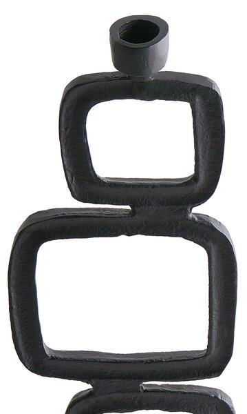 Sada 2 svícnů SIPANJE Kov 35/48 cm Černá