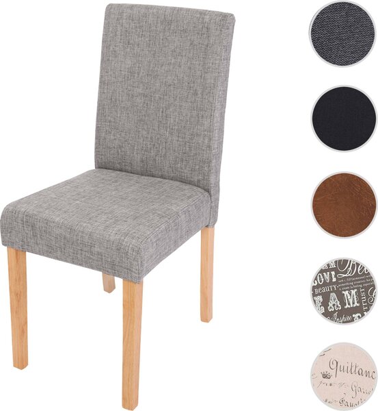 Jídelní židle Littau, kuchyňská židle Židle, látka/textil šedá, světlé nohy