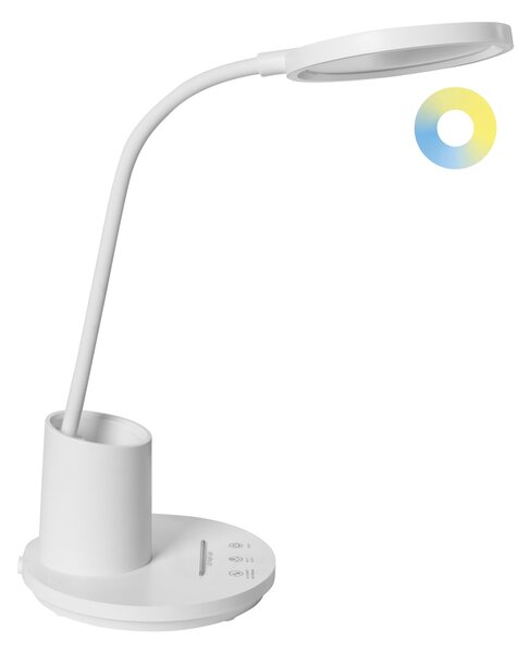 LED stolní lampa VELA se stmívačem Bílá