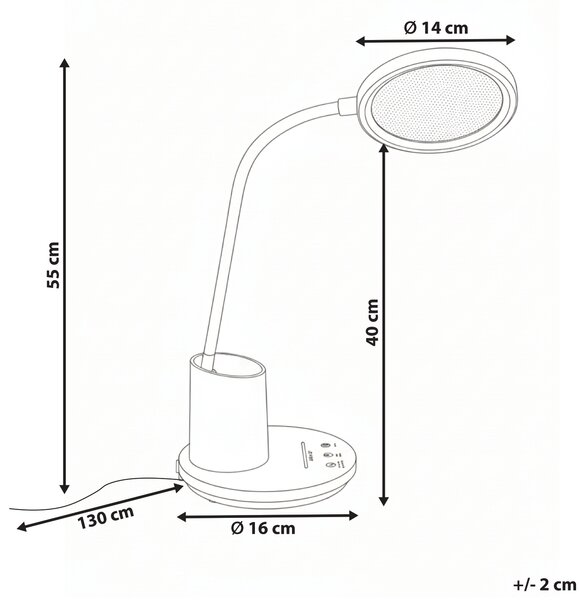 LED stolní lampa VELA se stmívačem Modrá