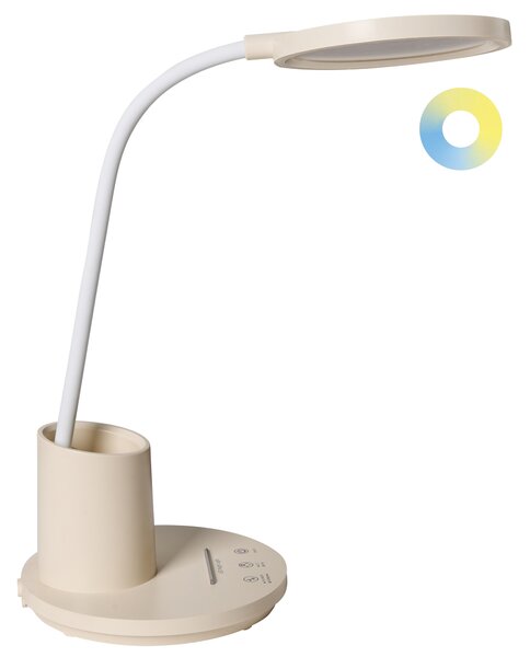 LED stolní lampa VELA se stmívačem Světle béžová