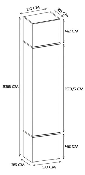 Skříň do předsíně 50 cm OPELIKA - dub sonoma