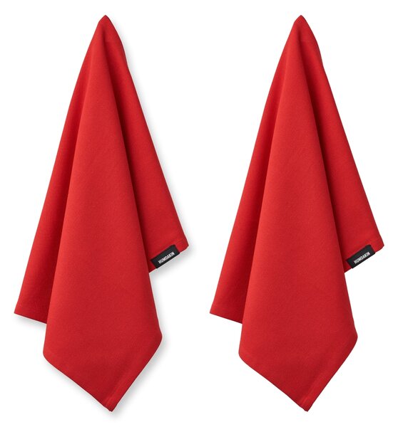 Utěrka z organické bavlny Rushing Red – set 2 ks