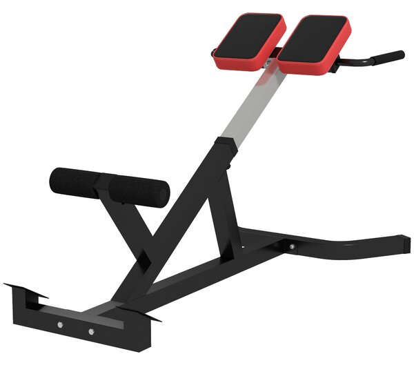 SPORTNOW římská židle s nadýchaným polstrováním a trojúhelníkovou ocelovou PU konstrukcí, 126x70x67-84 cm, Černá | Aosom