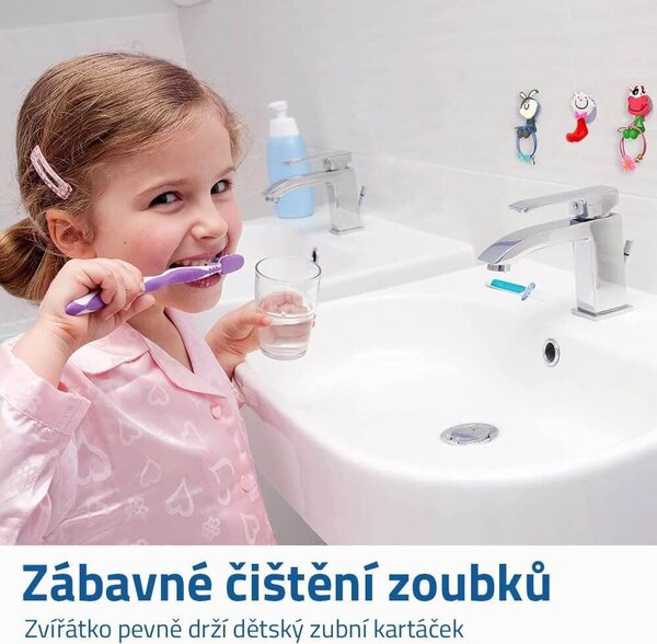 Dětský držák na zubní kartáček - zajíček