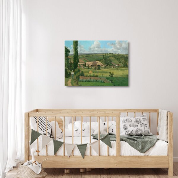 Skleněný obraz - Camille Pissarro, Landscape at Les Pâtis, Pontoise, reprodukce (70x50 cm)