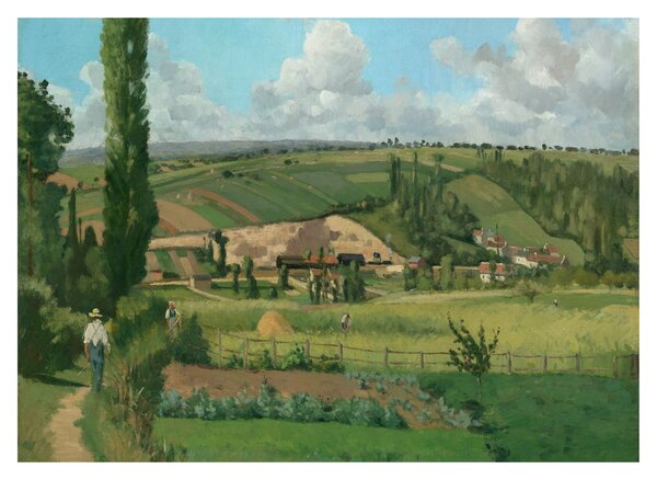 Skleněný obraz - Camille Pissarro, Landscape at Les Pâtis, Pontoise, reprodukce (70x50 cm)