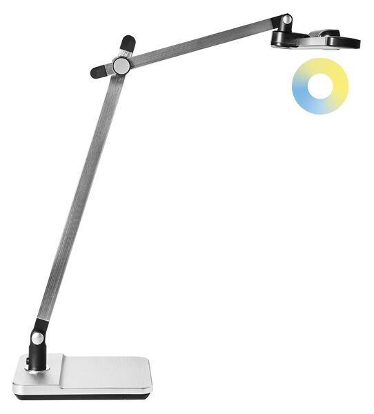 LED stolní lampa SERPENS se stmívačem Stříbrná