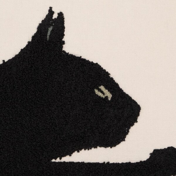 Povlak BLACK CAT - set 2 ks stretching cat smetanovočerná 45 x 45 cm