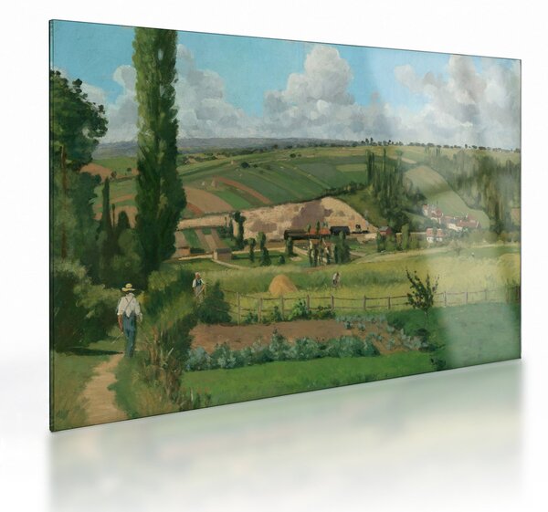 Skleněný obraz - Camille Pissarro, Landscape at Les Pâtis, Pontoise, reprodukce (70x50 cm)